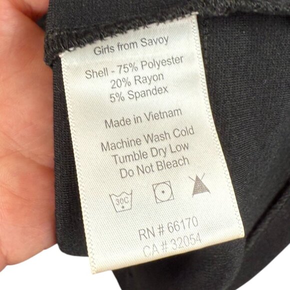 Black Pintucked Ponte Dress Fit and Flare Short Sleeve Anthropologie-12 - Picture 4 of 5